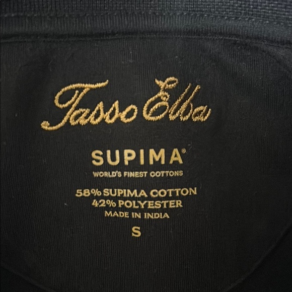 Tasso Elba Black Polo Shirt Classic Design - Picture 2 of 4